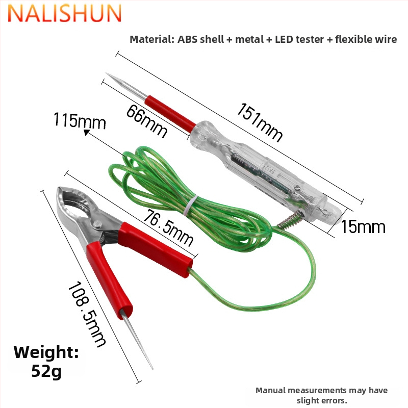 Automobilový elektrický testovací pero s digitálnym displejom, ABS telo, 12–24V, 48 g