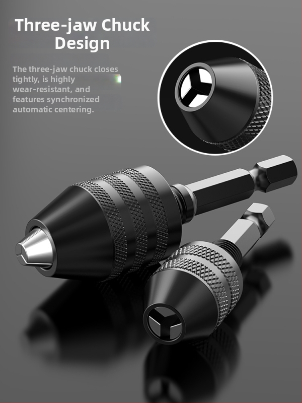 Šesťuholníková rukoväť, upínka s tromi čeľusťami, rýchla predĺženie upínky pre konverziu vrtáka, 36V, nerezová oceľ