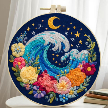 Комплект за кръстат бод Nordic стил с памучен плат и карикатурен мотив