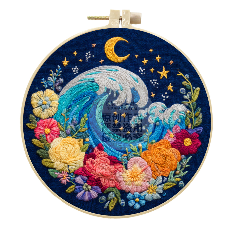 Комплект за кръстат бод Nordic стил с памучен плат и карикатурен мотив