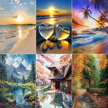 Комплект за кръстосана бродерия за пейзаж върху 11-каунтово платно (Материал: Друг)