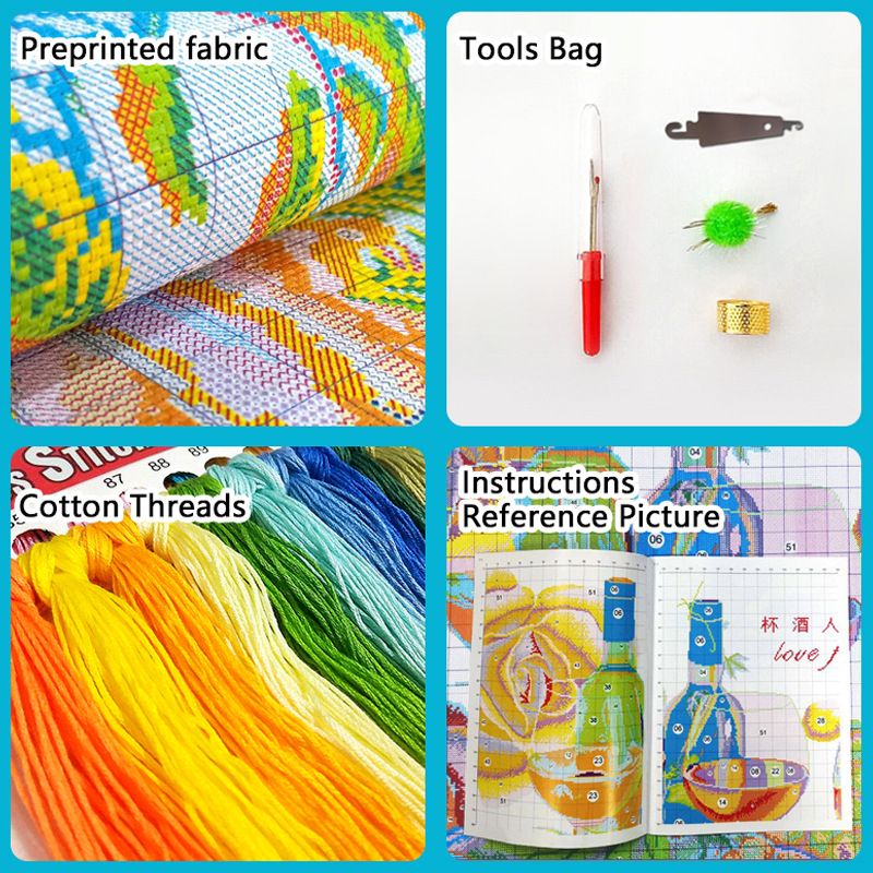 Комплект за кръстосана бродерия за пейзаж върху 11-каунтово платно (Материал: Друг)