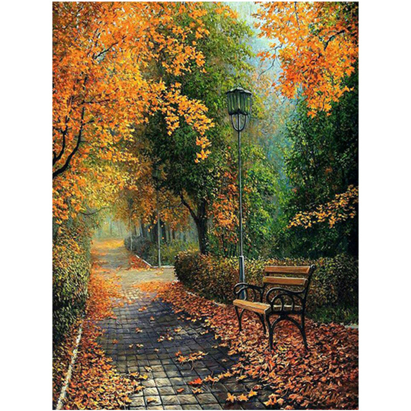 Комплект за кръстосана бродерия за пейзаж върху 11-каунтово платно (Материал: Друг)