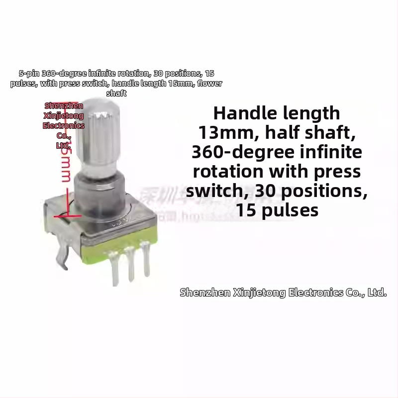 Ljv navigačný potenciometer hlasitosti pre auto DVD/rádio – 360° otáčanie s tlačidlom