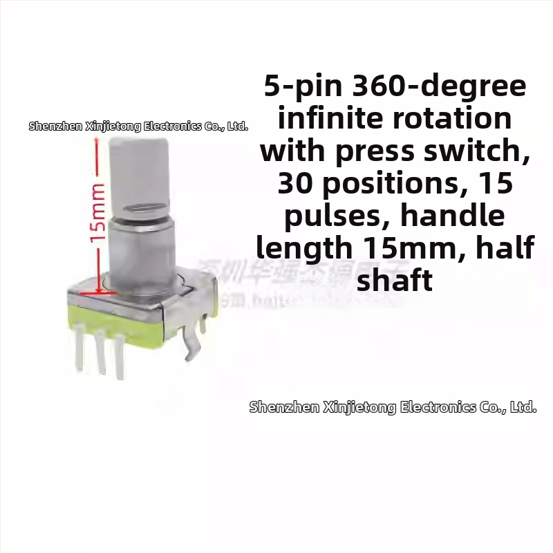 Ljv navigačný potenciometer hlasitosti pre auto DVD/rádio – 360° otáčanie s tlačidlom