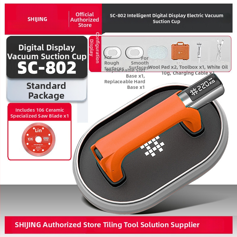 Elektrický vákuový zdvihák so sacou hlavou pre povrchy z nehrdzavejúcej ocele, 36V