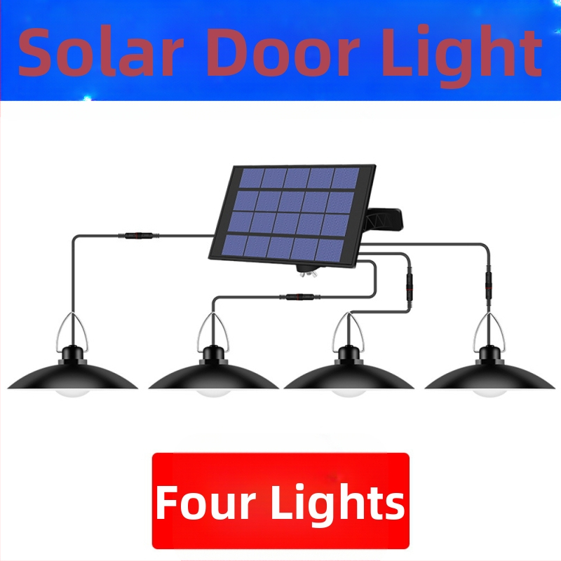 Ηλιακός εξωτερικός LED πολυέλαιος, IP65 αδιάβροχο, 15W, 5V, αισθητήρας φωτός με επαγωγικό διακόπτη, 1–4 κεφαλές