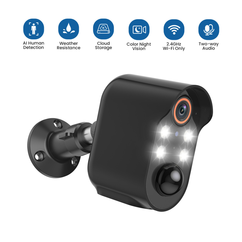 Cameră IP pentru supraveghere video (1080P; obiectiv 120°; vedere de noapte; interfon video wireless; detecție de mișcare)