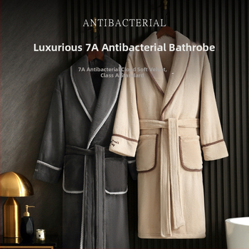 Župan pre pár z korálového fleecu, unisex, zimný, dlhý, 100% polyester