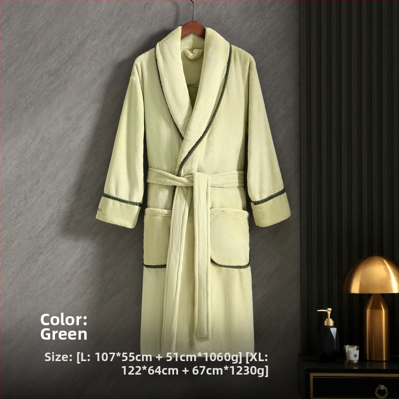 Župan pre pár z korálového fleecu, unisex, zimný, dlhý, 100% polyester