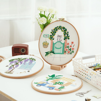 ZKHA kezdő hímzőkészlet: pamutvászon, modern minimalista stílus, növény motívum a nappaliba, 3D európai stílusú hímzés