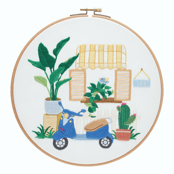 ZKHA kezdő hímzőkészlet: pamutvászon, modern minimalista stílus, növény motívum a nappaliba, 3D európai stílusú hímzés