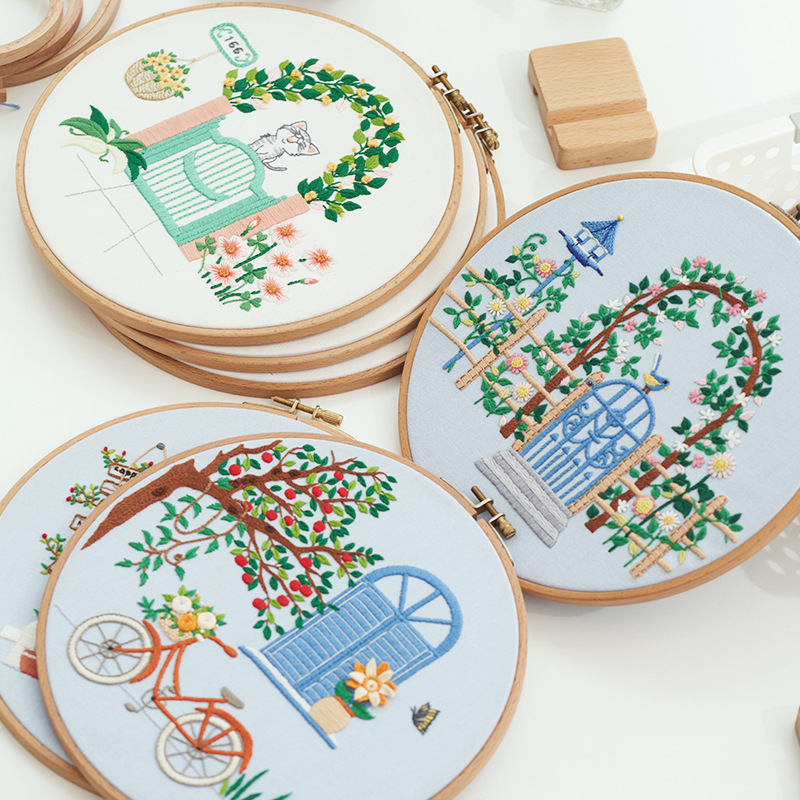 ZKHA kezdő hímzőkészlet: pamutvászon, modern minimalista stílus, növény motívum a nappaliba, 3D európai stílusú hímzés