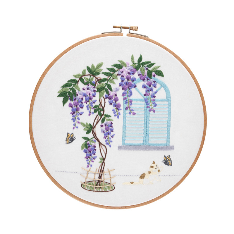 ZKHA kezdő hímzőkészlet: pamutvászon, modern minimalista stílus, növény motívum a nappaliba, 3D európai stílusú hímzés