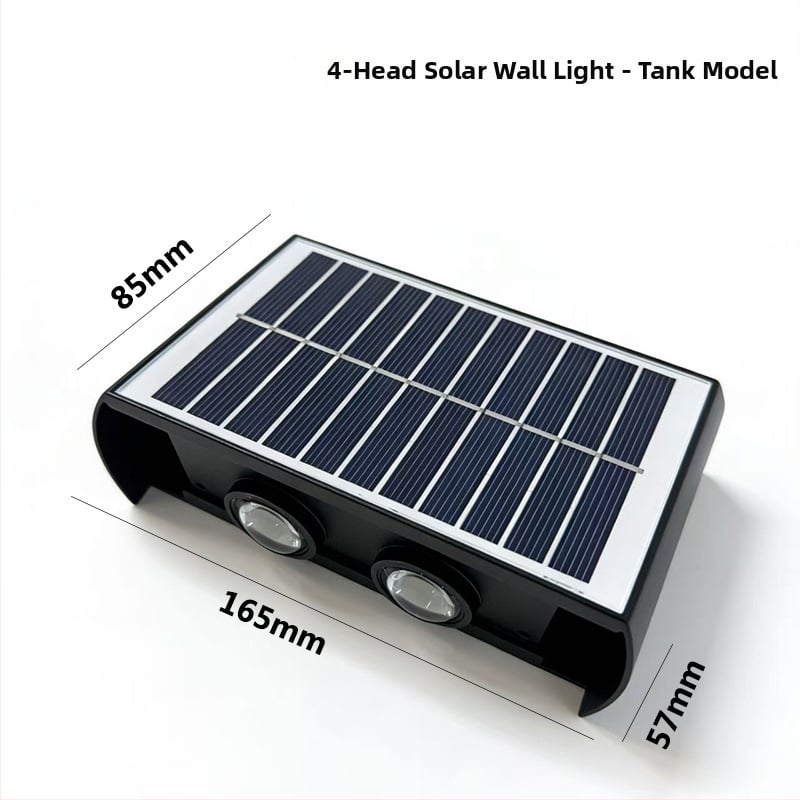 Solárne vonkajšie nástenné svetlo IP66, LED zdroj, 4W, 3.7V, JM02301