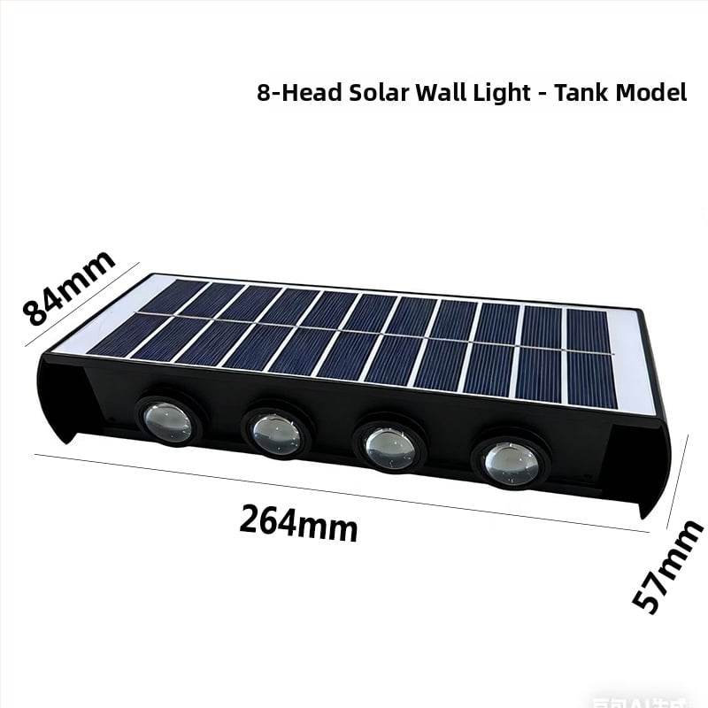 Solárne vonkajšie nástenné svetlo IP66, LED zdroj, 4W, 3.7V, JM02301