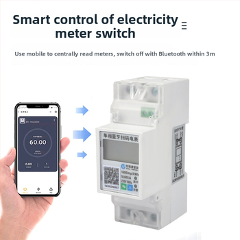 Domáce jednofázové DIN-rail meradlo energie s Bluetooth a 4G, predplatená platba pre prenajaté izby