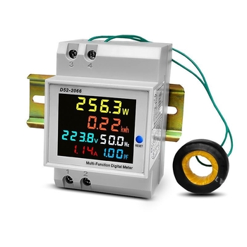 Contor inteligent monofazat, montat pe șina DIN, 220V, măsoară tensiunea, curentul, puterea, frecvența și factorul de putere