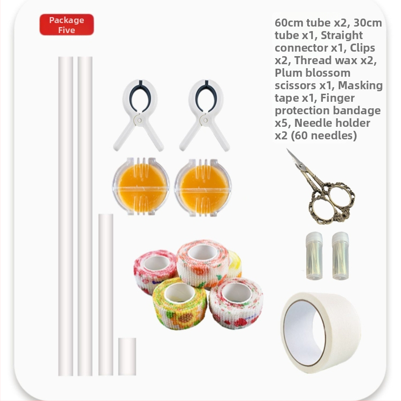 Sada krížikového vyšívania s PVC trubkou, 9CT, nordický štýl, obsahuje klip