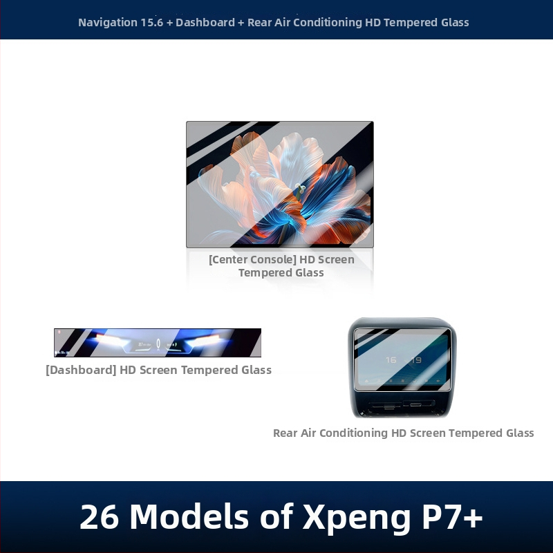 Ochranná fólia z tvrdeného skla pre displej navigácie v aute – LJL-057, jednopriechodné formovanie, odolná voči vysokým a nízkym teplotám, odolná voči škrabaniu a olejovým škvŕnám, univerzálna kompatibilita