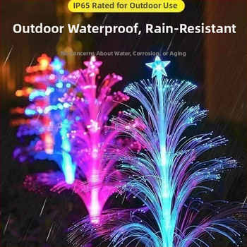 Solárna medúza svetelná lampa na dvor – optické vlákno, IP65, 5–10W, nehrdzavejúca oceľ, osvetľovacia plocha 3–5 m², 6–12 h prevádzky