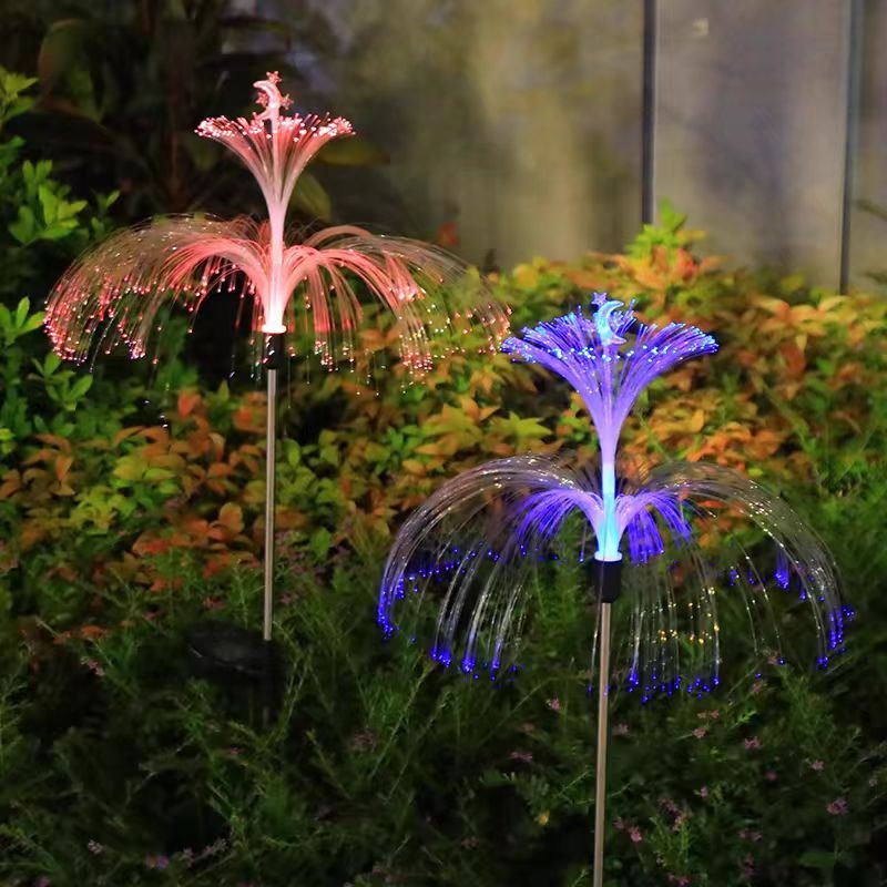 Solarna lucna meduza za vanjsku upotrebu – optičko vlakno, IP65, 5–10W, nehrđajući čelik, zona osvjetljenja 3–5 m², trajanje 6–12 sati