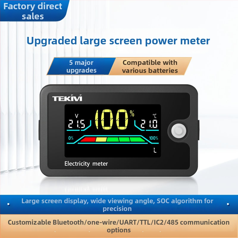 Strong Fox DC digitális voltmérő 8-100V, 2-vezetékes, kijelzőn a feszültség és a töltöttségi százalék, univerzális ólom-akkumulátor és lítium-akkumulátorokhoz