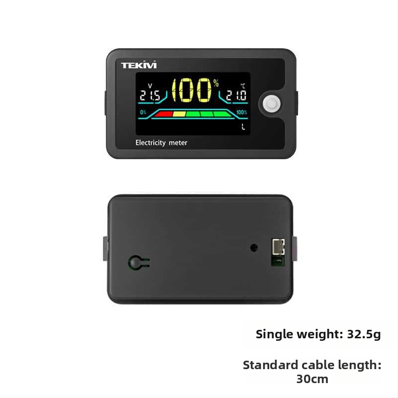 Strong Fox DC digitális voltmérő 8-100V, 2-vezetékes, kijelzőn a feszültség és a töltöttségi százalék, univerzális ólom-akkumulátor és lítium-akkumulátorokhoz