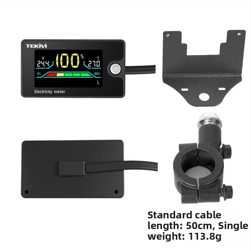 Strong Fox DC digitális voltmérő 8-100V, 2-vezetékes, kijelzőn a feszültség és a töltöttségi százalék, univerzális ólom-akkumulátor és lítium-akkumulátorokhoz