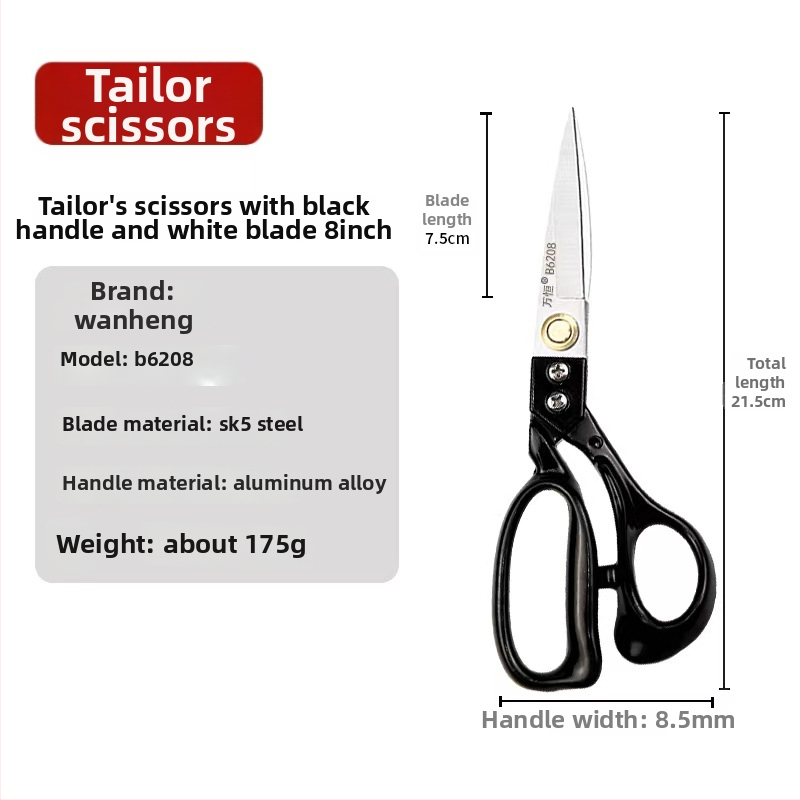 Wanheng B6208-B62012 šijacie nožnice na látky — profesionálne nožnice na šitie