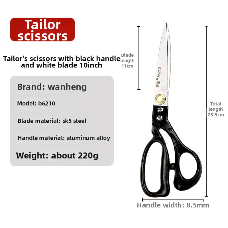 Wanheng B6208-B62012 šijacie nožnice na látky — profesionálne nožnice na šitie