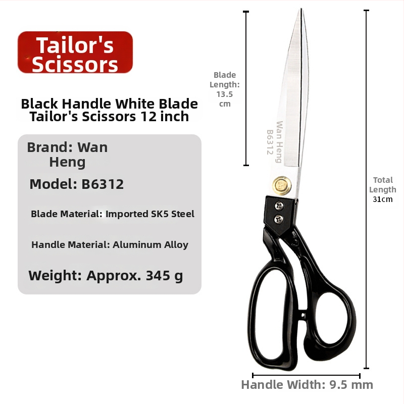 Wanheng B6208-B62012 šijacie nožnice na látky — profesionálne nožnice na šitie