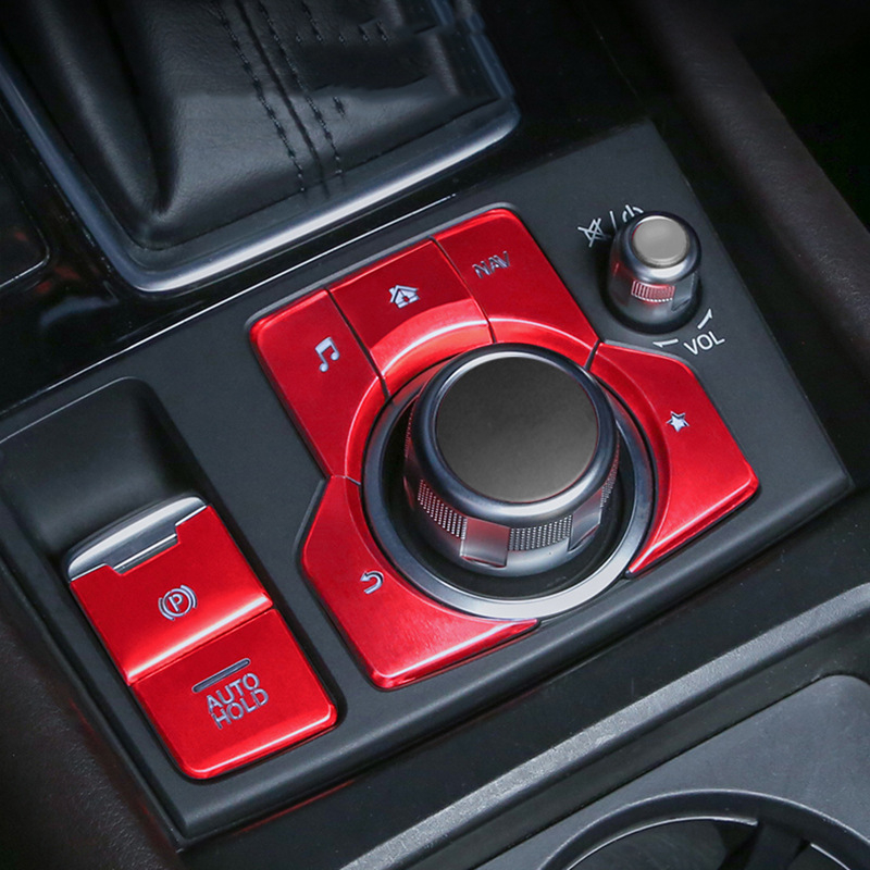 Aluminijska naljepnica za elektroničku ručnu kočnicu i gumbe multimedije Mazda 3 / CX-4 / CX-5, lijeva i desna, prilagodljivo