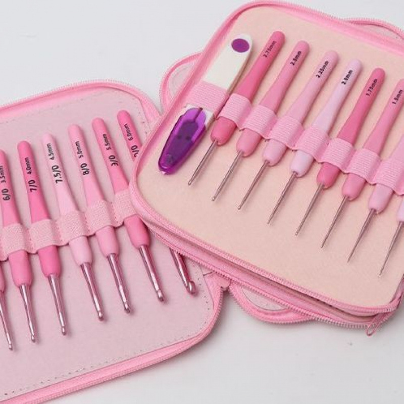 Set kukica za pletenje s mekanim držalom, protuklizni, ručno izrađen, DIY pletenje