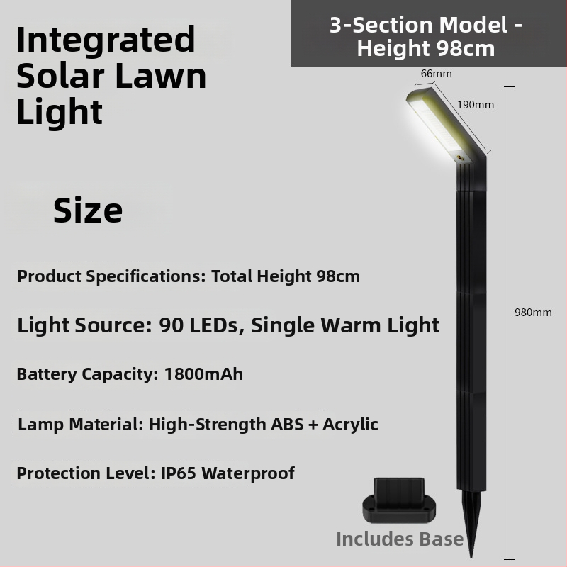 Solárna vonkajšia záhradná lampa s LED, 5W, IP65, dosah 15–30 m²