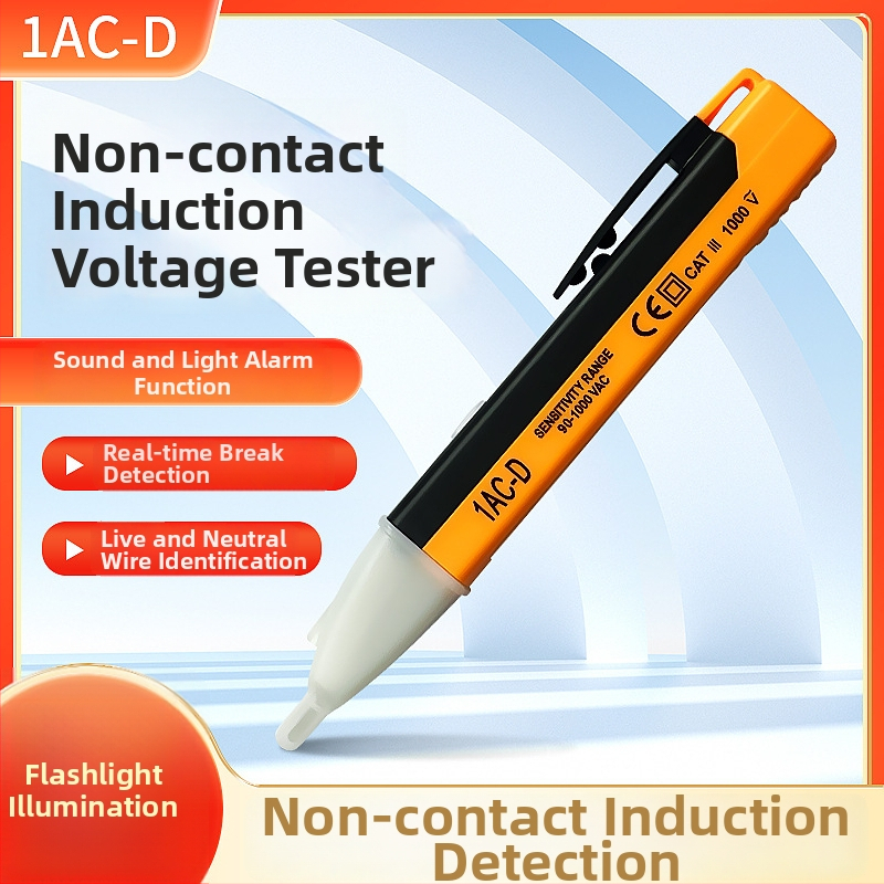 1AC-D tester de tensiune fără contact cu alarmă sonoră și luminoasă pentru electricieni și uz casnic