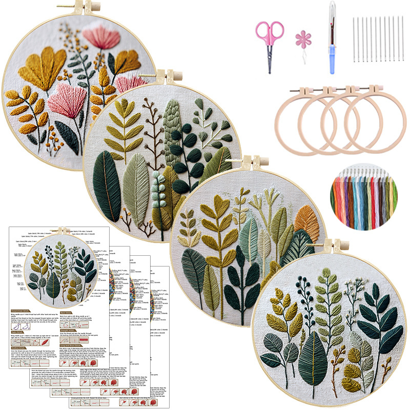 Σετ DIY κεντήματος για παιδιά – αρχάριο 3D διακοσμητικό κέντημα, ύφασμα βαμβάκι και λινό, μοντέρνο μινιμαλιστικό στυλ