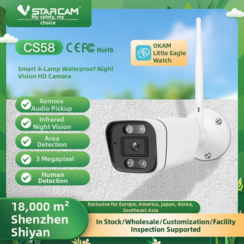 Dome/Bullet kamera – minimálne osvetlenie 0,01 lx; SNR > 48; -10 až 55 °C; Poplach: detekcia pohybu a detekcia človeka