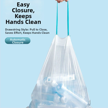 Πυκνές σακούλες απορριμμάτων με κορδόνι και αυτόματο κλείσιμο, PE υλικό, μη βιοδιασπώμενες, μίας χρήσεως