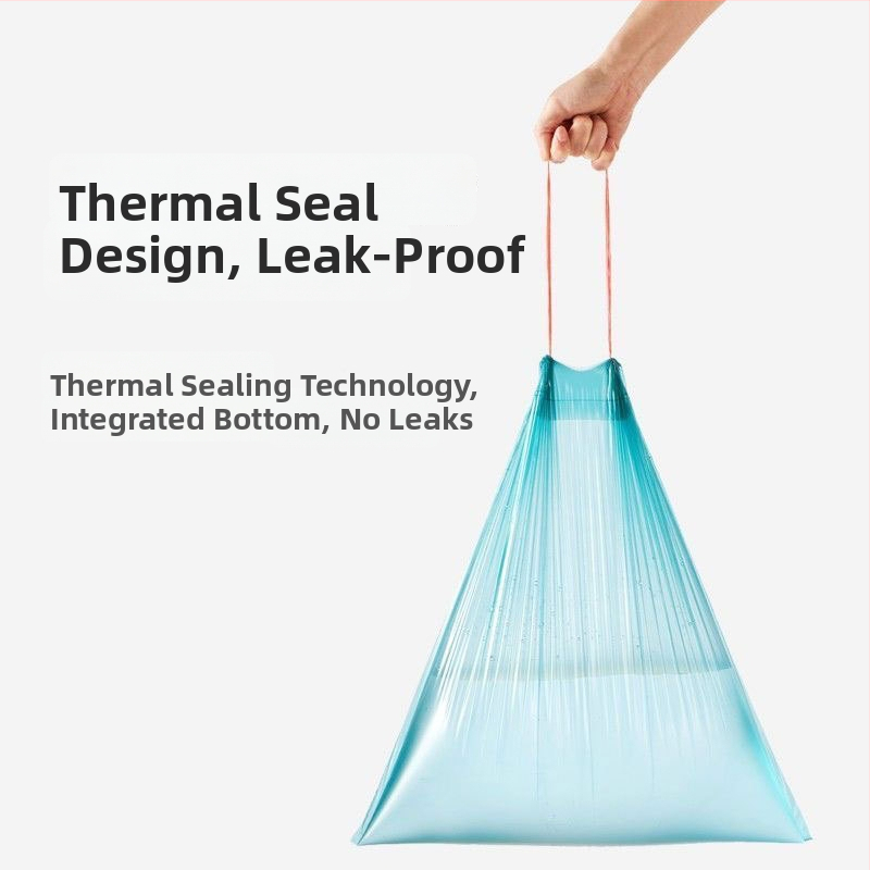 Πυκνές σακούλες απορριμμάτων με κορδόνι και αυτόματο κλείσιμο, PE υλικό, μη βιοδιασπώμενες, μίας χρήσεως