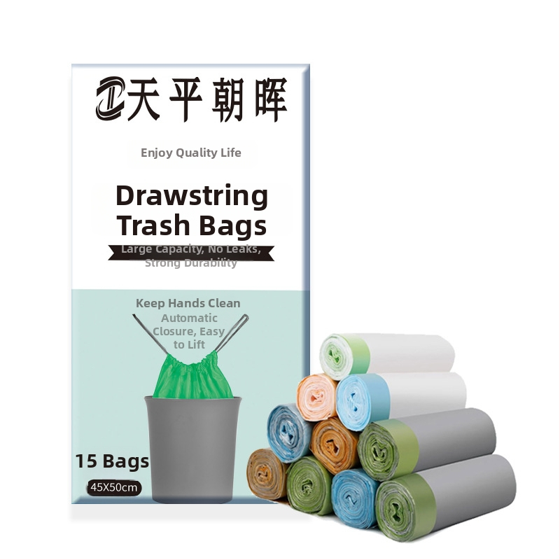 Πυκνές σακούλες απορριμμάτων με κορδόνι και αυτόματο κλείσιμο, PE υλικό, μη βιοδιασπώμενες, μίας χρήσεως