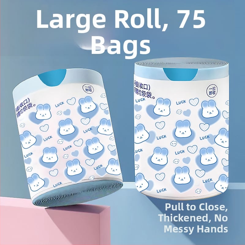 Πυκνές σακούλες απορριμμάτων με κορδόνι και αυτόματο κλείσιμο, PE υλικό, μη βιοδιασπώμενες, μίας χρήσεως