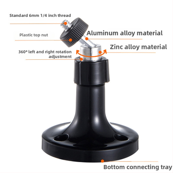 Držiak kamery s 360° otočením a viacnásobným nastavením, pre vnútorné aj vonkajšie použitie, univerzálny držiak (materiál: plast)