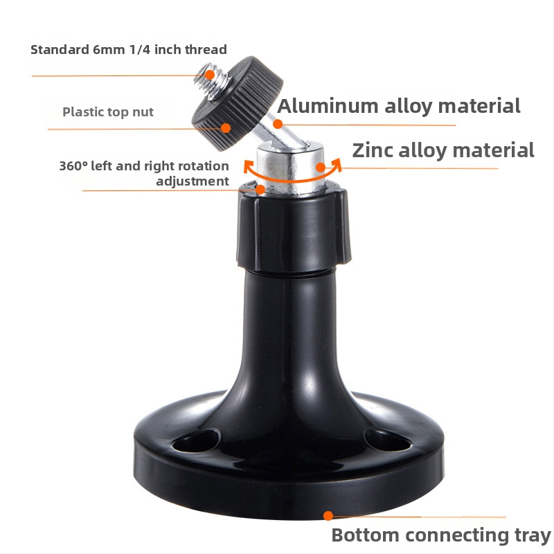 Držiak kamery s 360° otočením a viacnásobným nastavením, pre vnútorné aj vonkajšie použitie, univerzálny držiak (materiál: plast)