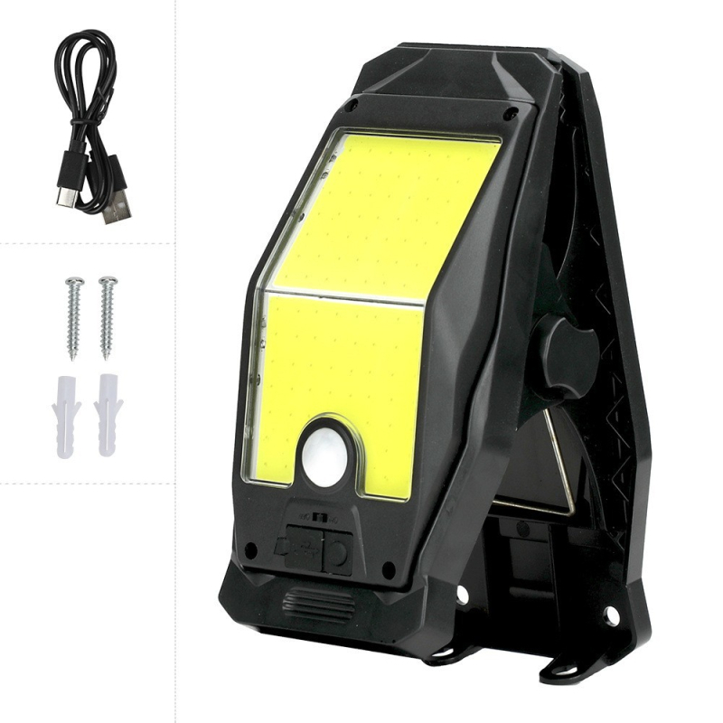 Ηλιακή λάμπα κλιπ για εξωτερική τοιχοποιία με αισθητήρα, IP44 αδιάβροχη, LED 2835, 10W