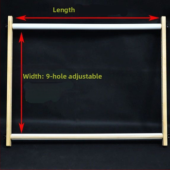 Drevený nastaviteľný rám na krížikovú vyšívanie, štvorcový, s klipom, 9-ct látka