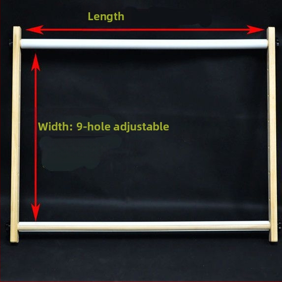 Drevený nastaviteľný rám na krížikovú vyšívanie, štvorcový, s klipom, 9-ct látka