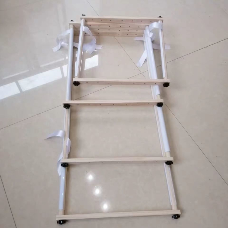 Ξύλινο ρυθμιζόμενο πλαίσιο κεντήματος σταυροβελονιά, τετράγωνο, με κλιπ χειρός, 9-κτ ύφασμα