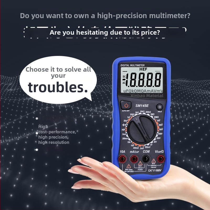 Xinbao SM145E multiméter intelligens feszültségmérés, nagy pontosságú digitális kijelző, elektromos karbantartásra, kapacitásmérés