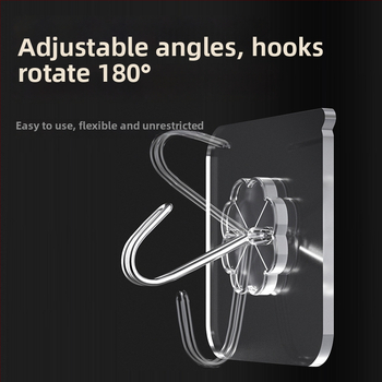 Plastični zidni vješak s višerednim kukicama za kuhinju, bez bušenja, bez tragova instalacije